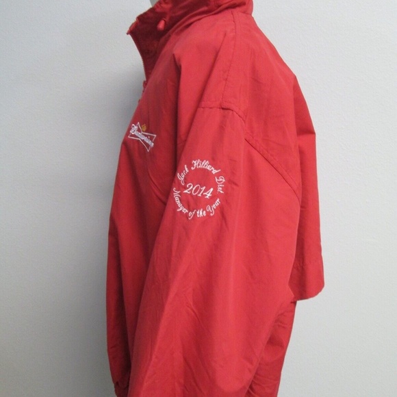 Budweiser Embroidered Red Hoodie Soft Shell Jacket Mens 2XL - Picture 5 of 12